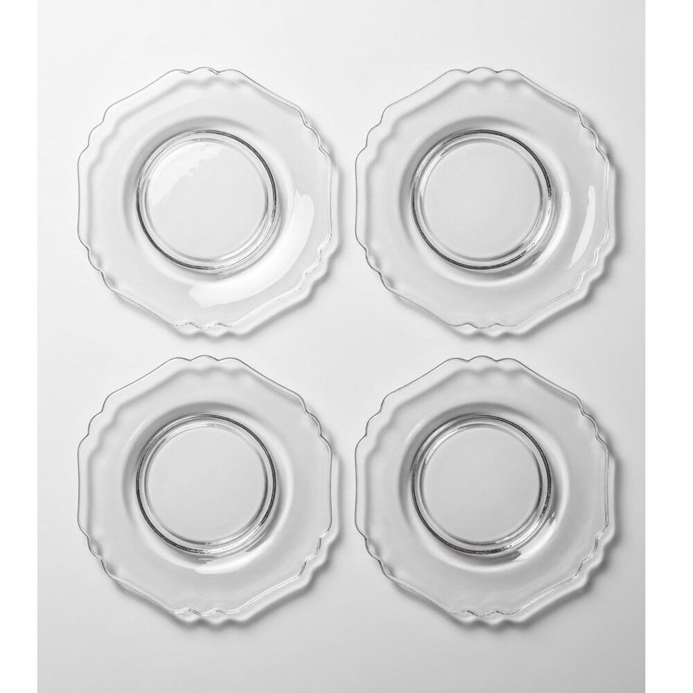 Anchor Hocking Scalloped Glass Plates Set of 4
